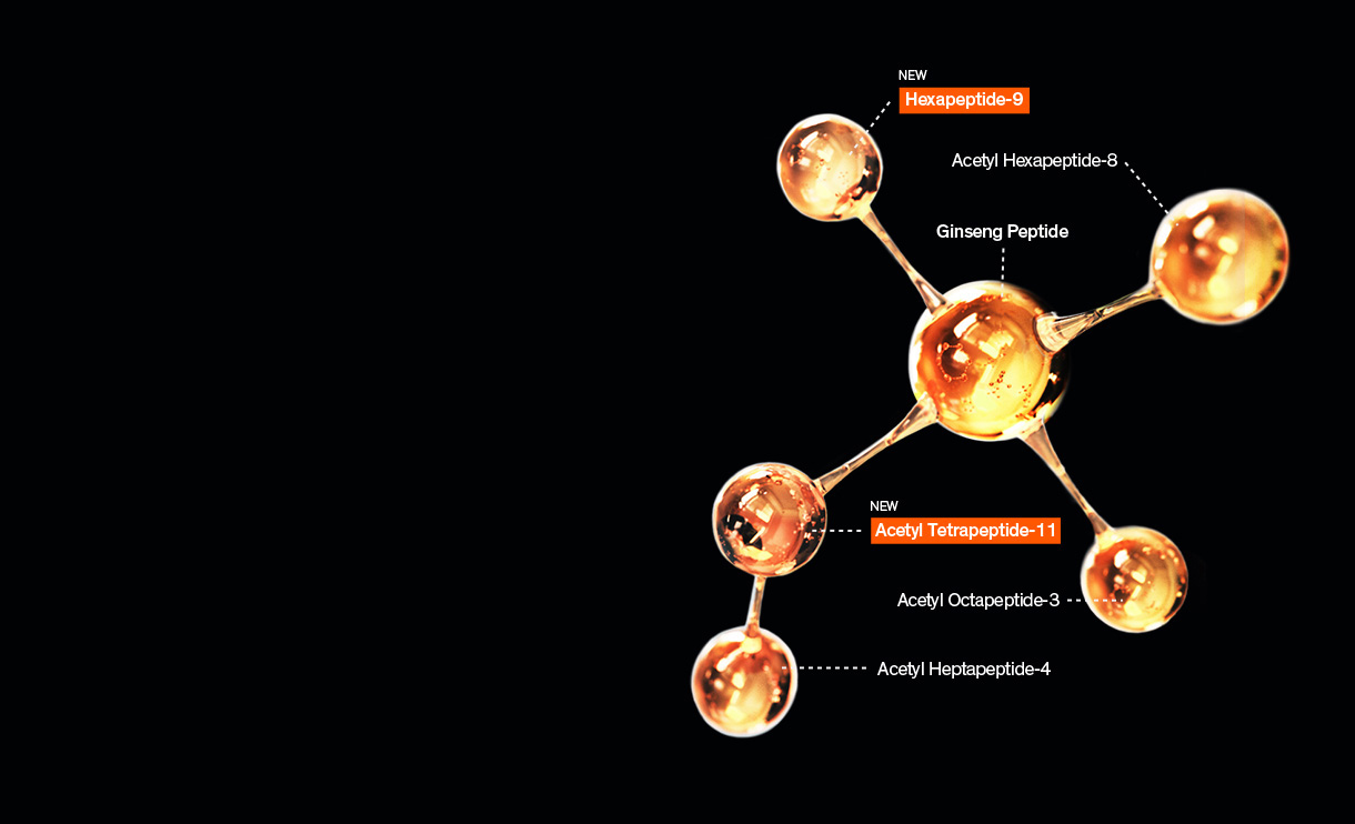 (NEW) Hexapeptide-9 / Acetyl Hexapeptide-8 / Ginseng Peptide / (NEW) Acetyl Tetrapeptide-11 / Acetyl Octapeptide-3 / Acetyl Heptapeptide-4