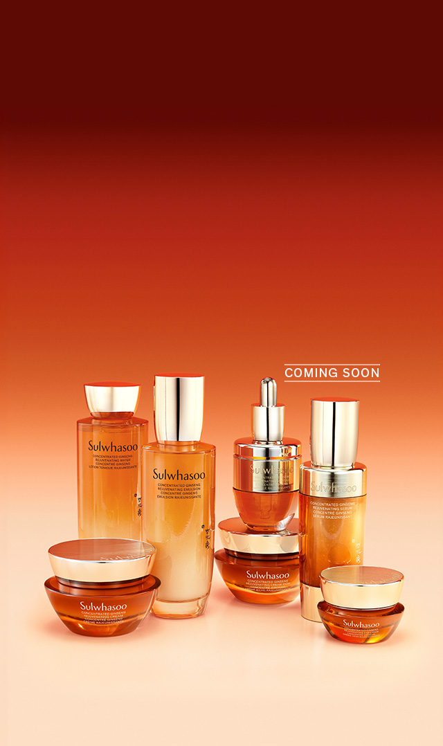 NEW SULWHASOO CONCENTRATED GINSENG LINE - CONCENTRATED GINSENG REJUVENATING CREAM, CONCENTRATED GINSENG REJUVENATING CREAM RICH, CONCENTRATED GINSENG REJUVENATING EYE CREAM, CONCENTRATED GINSENG REJUVENATING WATER, 
                        CONCENTRATED GINSENG REJUVENATING EMULSION, 
                        CONCENTRATED GINSENG REJUVENATING AMPOULE, 
                        CONCENTRATED GINSENG REJUVENATING SERUM